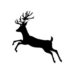 Fototapeta na wymiar Christmas reindeer silhouette