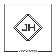 Initial JH Letter Logo Template Design