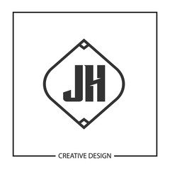 Initial JH Letter Logo Template Design