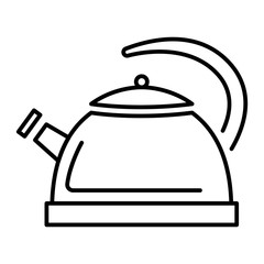 Whistle kettle icon. Outline whistle kettle vector icon for web design isolated on white background