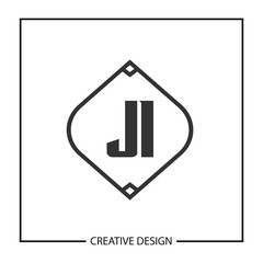 Initial JI Letter Logo Template Design