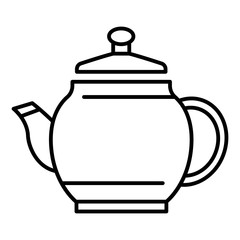Ceramic teapot icon. Outline ceramic teapot vector icon for web design isolated on white background