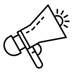 Siren megaphone icon. Outline siren megaphone vector icon for web design isolated on white background
