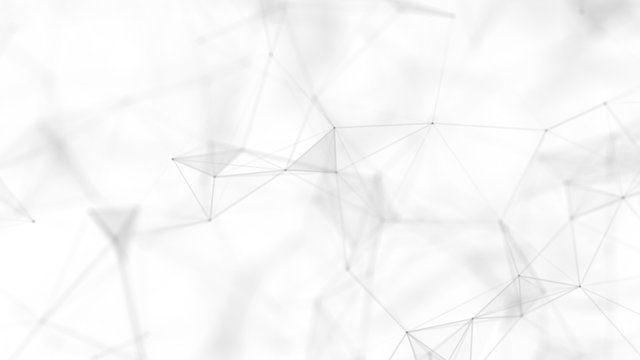 Abstract white futuristic background. White background. connecting dots and lines on white background. 4k rendering.