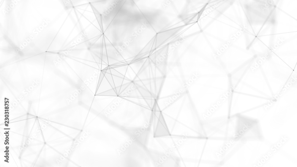 Aufkleber abstract white futuristic background. white background. connecting dots and lines on white backgroun