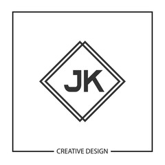 Initial JK Letter Logo Template Design