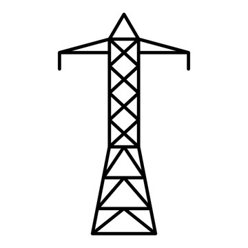Metal electric tower icon. Outline metal electric tower vector icon for web design isolated on white background