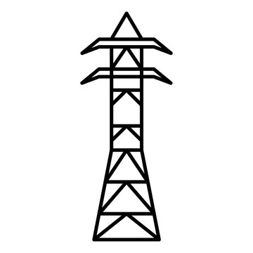 Steel electric tower icon. Outline steel electric tower vector icon for web design isolated on white background