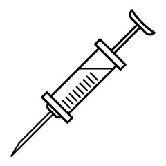Medical syringe icon. Outline medical syringe vector icon for web design isolated on white background