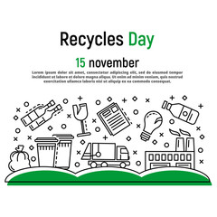 November recycles day concept background. Outline illustration of november recycles day vector concept background for web design