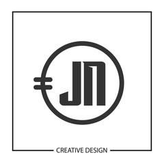Initial JN Letter Logo Template Design
