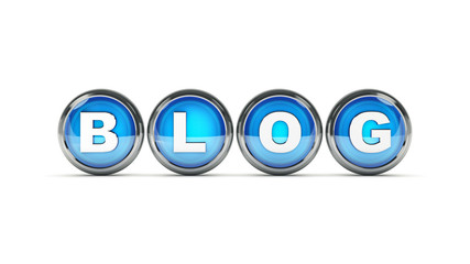 Blog glossy icon. 3d rendering