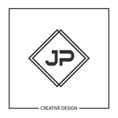 Obraz premium Initial JP Letter Logo Template Design
