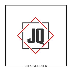 Initial JQ Letter Logo Template Design