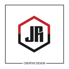Initial JR Letter Logo Template Design