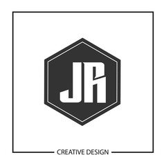 Initial JR Letter Logo Template Design