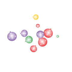 Celebration background template with Christmas balls. New Year Vector Background for Brochure, Cover. Vector Holiday Texture.