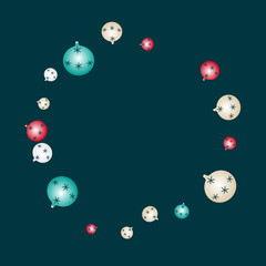 Celebration background template with Christmas balls. New Year Vector Background for Brochure, Cover. Vector Holiday Texture.
