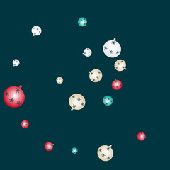 Celebration background template with Christmas balls. New Year Vector Background for Brochure, Cover. Vector Holiday Texture.