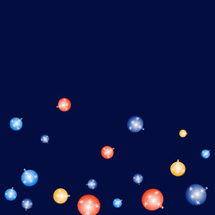 Celebration background template with Christmas balls. New Year Vector Background for Brochure, Cover. Vector Holiday Texture.