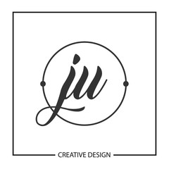 Initial JU Letter Logo Template Design