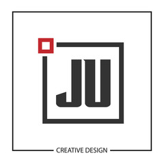 Initial JU Letter Logo Template Design