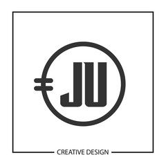 Initial JU Letter Logo Template Design