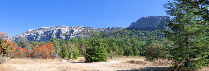 Panoramic view on Saint Baume, France.