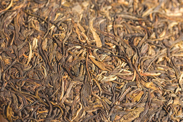 Chinese tea raw materials close up