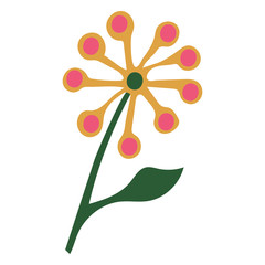 Hand Drawn vintage floral element decorative plant