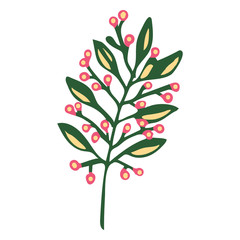 Hand Drawn vintage floral element decorative plant