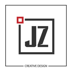 Initial JZ Letter Logo Template Design