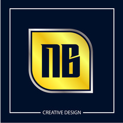 Initial NB Letter Logo Template Design