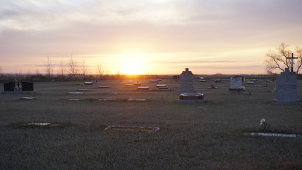 Sunset at the cemetery