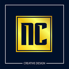 Initial NC Letter Logo Template Design