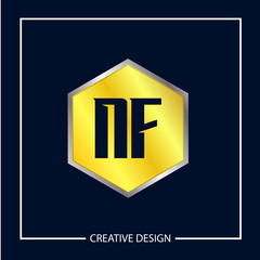Initial NF Letter Logo Template Design