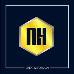 Initial NH Letter Logo Template Design