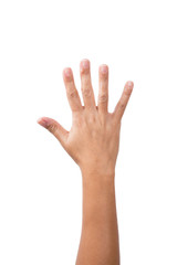 Obraz premium Female Hand Showing Number Five