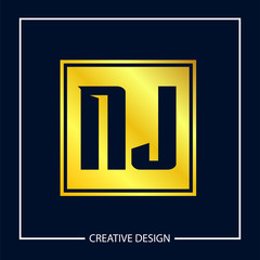 Initial NJ Letter Logo Template Design