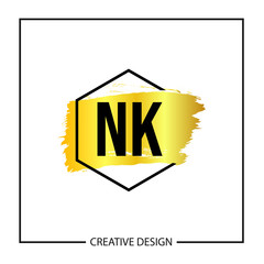 Initial NK Letter Logo Template Design