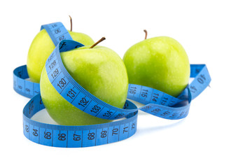 green apples measured the meter, sports apples, concept weight loss