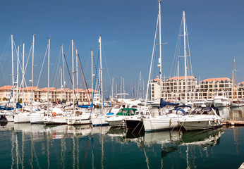 Fototapeta na wymiar Boats in the port of Gibraltar