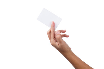 holding Blank business card