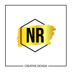 Initial NR Letter Logo Template Design