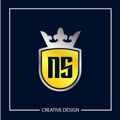 Initial NS Letter Logo Template Design
