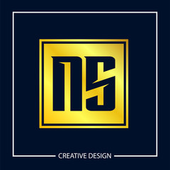 Initial NS Letter Logo Template Design