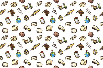 Hand drawn logistic icons vector eps10 isolated illustrations.