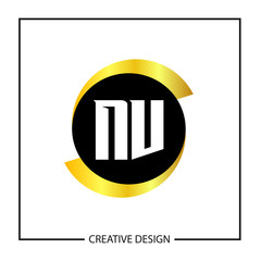Initial NV Letter Logo Template Design
