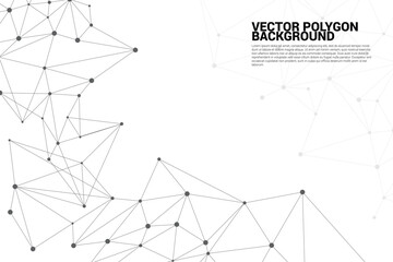Network Connecting dot polygon background : Concept of Network, Business, technology, Connecting, Molecule, Data, Chemical