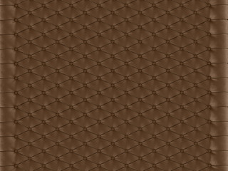 Wall panel brown capitone on a white background 3d rendering